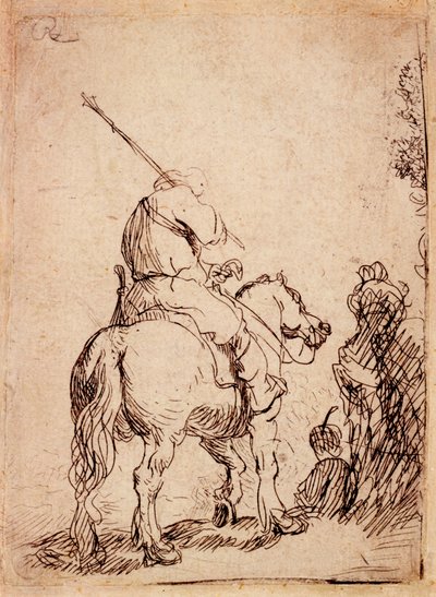 Il soldato con turbante a cavallo, 1632 da Rembrandt van Rijn