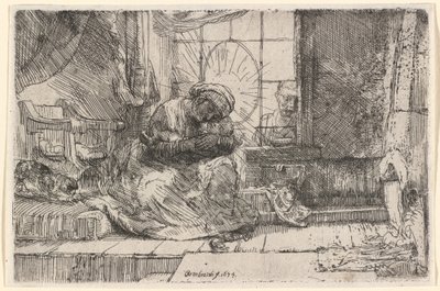 La Vergine e il Bambino con il gatto e il serpente da Rembrandt van Rijn