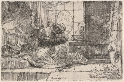 La Vergine e il Bambino con il Gatto e il Serpente da Rembrandt van Rijn