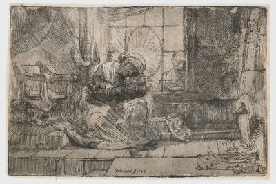 La Vergine e il Bambino con il gatto e il serpente da Rembrandt van Rijn