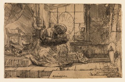 La Vergine e il Bambino con il gatto e il serpente da Rembrandt van Rijn