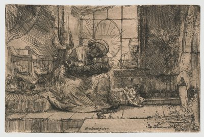 La Vergine e il Bambino con il gatto e il serpente da Rembrandt van Rijn