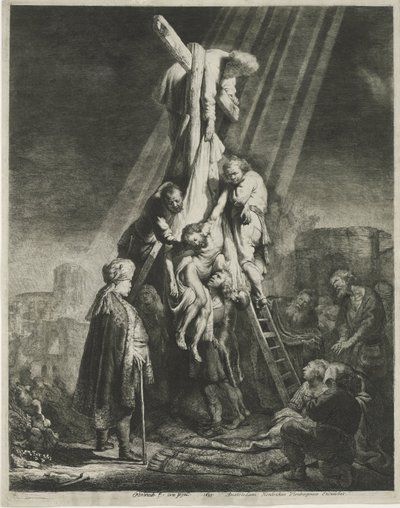 La discesa dalla croce: seconda lastra da Rembrandt van Rijn