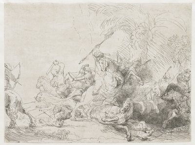 La grande caccia al leone da Rembrandt van Rijn