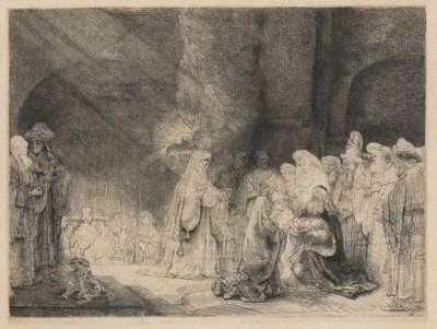 Presentazione al tempio: stampa oblonga da Rembrandt van Rijn