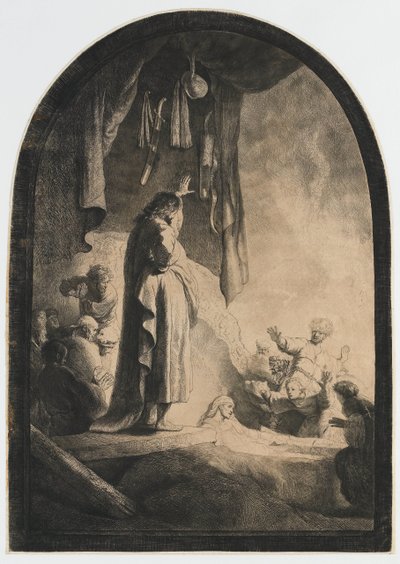 La resurrezione di Lazzaro: la lastra più grande da Rembrandt van Rijn