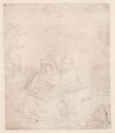 Il resto del volo: leggermente sfocato da Rembrandt van Rijn