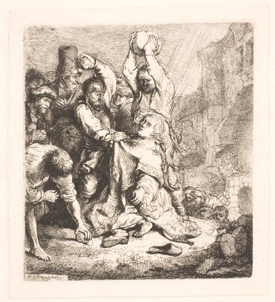 La lapidazione di S. Stefano da Rembrandt van Rijn