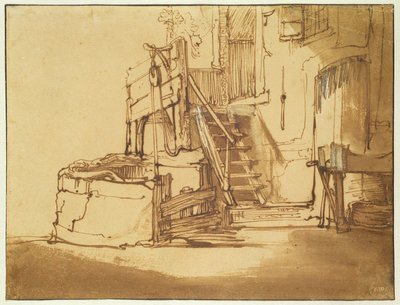 Il pozzo davanti alla fattoria da Rembrandt van Rijn
