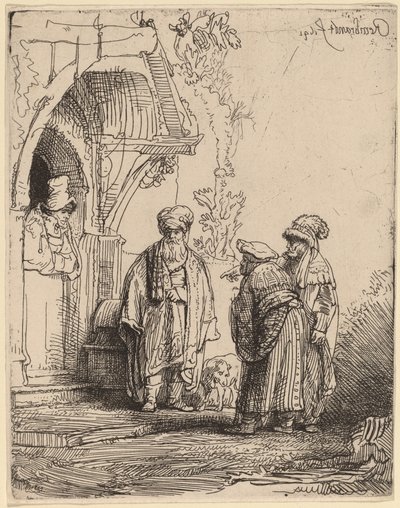 Tre figure orientali (Giacobbe e Labano?) da Rembrandt van Rijn