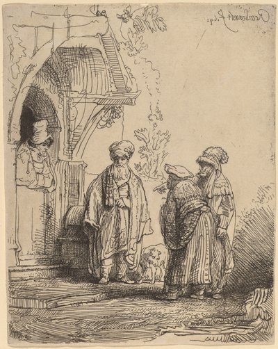 Tre Figure Orientali (Giacobbe e Labano?) da Rembrandt van Rijn