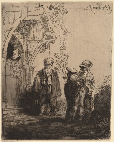 Tre figure orientali (Giacobbe e Labano?) da Rembrandt van Rijn
