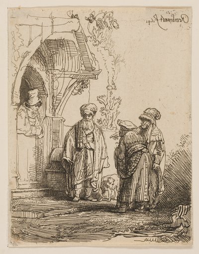 Tre Figure Orientali (Giacobbe e Labano?) da Rembrandt van Rijn