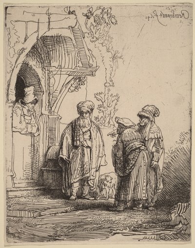 Tre figure orientali (Giacobbe e Labano) da Rembrandt van Rijn