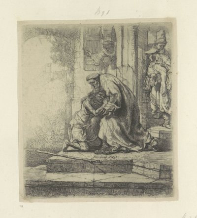 Ritorno del figliol prodigo (serie: Raccolta di ottantacinque stampe originali) da Rembrandt van Rijn