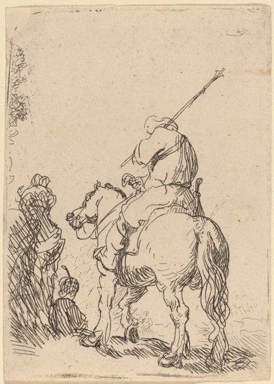 Soldato con turbante a cavallo da Rembrandt van Rijn