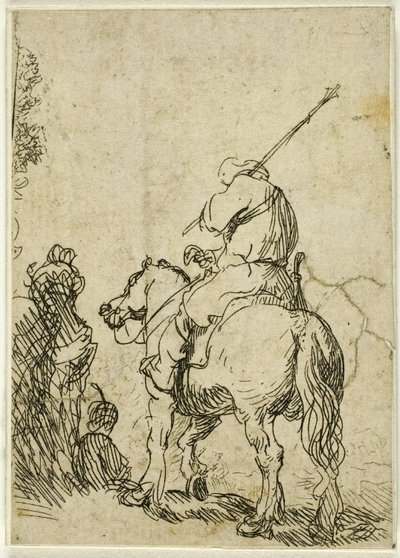 Soldato con turbante a cavallo da Rembrandt van Rijn
