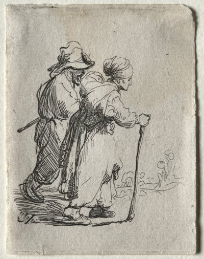Due vagabondi, un uomo e una donna da Rembrandt van Rijn
