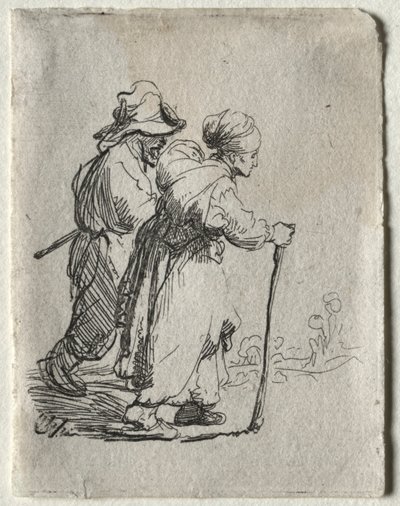 Due vagabondi, un uomo e una donna, c. 1634 da Rembrandt van Rijn