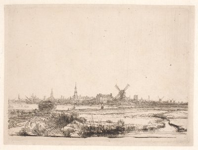 Vista verso Amsterdam da Rembrandt van Rijn