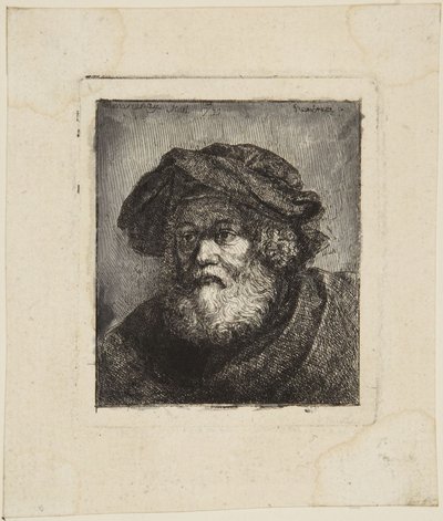 Vecchio con berretto da Rembrandt van Rijn