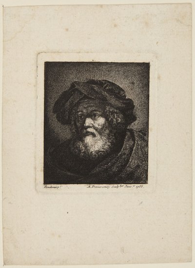 Vecchio con berretto da Rembrandt van Rijn