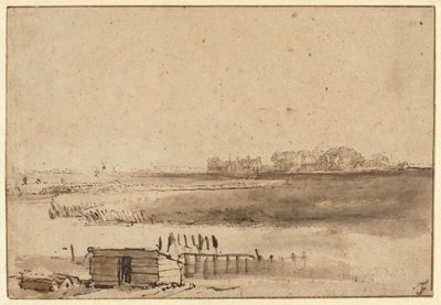 Veduta di Houtewael vicino alla Sint Anthoniespoort [recto] da Rembrandt van Rijn
