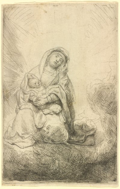Vergine e Bambino tra le Nuvole da Rembrandt van Rijn