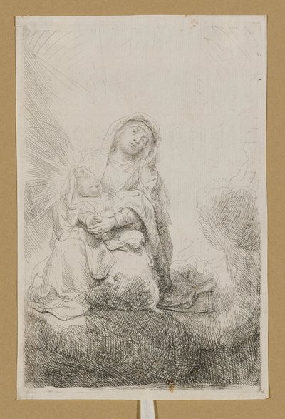 La Vergine con il Bambino tra le nuvole da Rembrandt van Rijn
