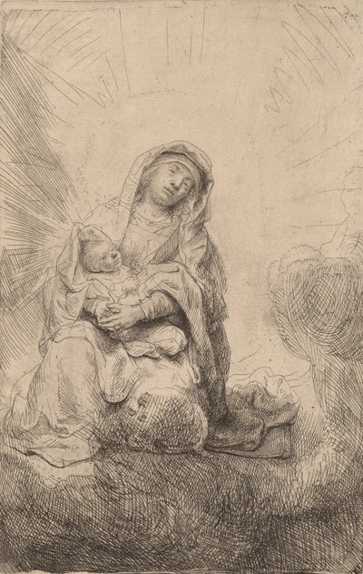 Vergine e Bambino tra le nuvole da Rembrandt van Rijn