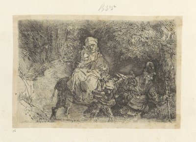 Fuga in Egitto: attraversamento di un ruscello da Rembrandt van Rijn
