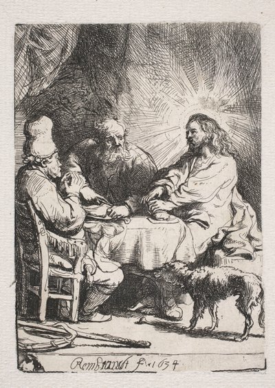 La cena a Emmaus (piccolo disco) da Rembrandt van Rijn