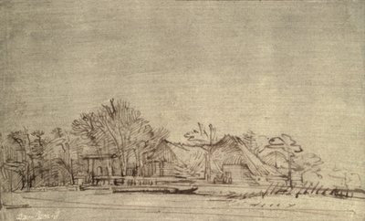 Paesaggio invernale con cottage tra gli alberi, c.1650 da Rembrandt van Rijn