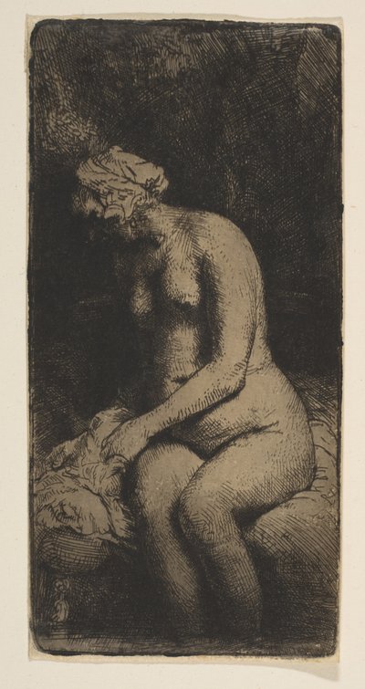 Donna che si lava i piedi in un ruscello da Rembrandt van Rijn