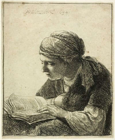 Donna che Legge da Rembrandt van Rijn