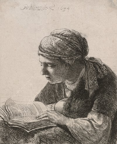 Donna che legge, 1634 da Rembrandt van Rijn