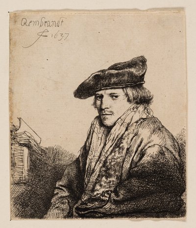 Giovane uomo con berretto di velluto (Petrus Sylvius?) da Rembrandt van Rijn