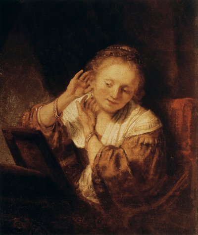 Giovane Donna con Orecchini, 1657 da Rembrandt van Rijn