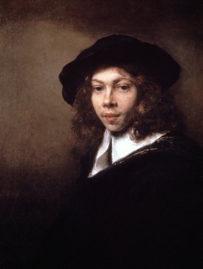 Giovane con un Cappello Nero, 1666 da Rembrandt van Rijn