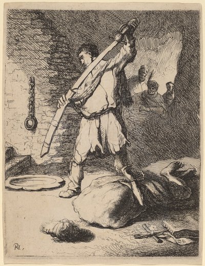 Decapitazione di Giovanni Battista da Rembrandt van Rijn and Studio of Rembrandt