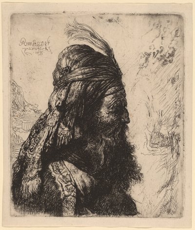 La terza testa orientale da Rembrandt van Rijn and Studio of Rembrandt