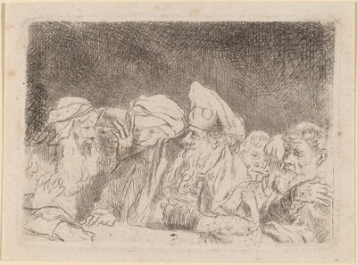 I farisei che discutono (Frammento dalla stampa dei cento fiorini) da Rembrandt van Rijn and William Baillie