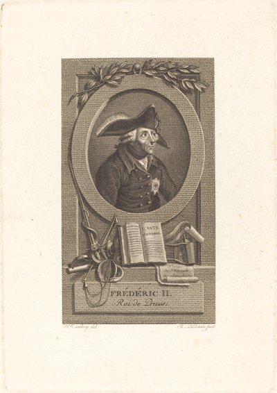 Federico il Grande, Re di Prussia da Remi Henri Joseph Delvaux after Johann Heinrich Ramberg