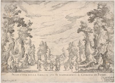 Giudizio di Paride (Prospettiva della scena) da Remigio Cantagallina