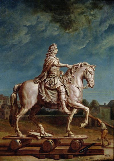 Trasporto della statua equestre di Luigi XIV dal laboratorio al convento dei Cappuccini nel 1669 da René Antoine Houasse