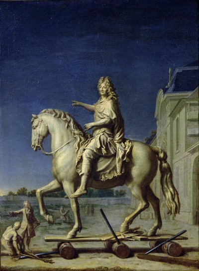 Trasporto della statua equestre di Luigi XIV a Place Vendome nel 1699, dopo il 1669 da René Antoine Houasse