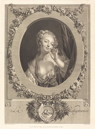 La Voluttuosa da René Gaillard after Jean Baptiste Greuze