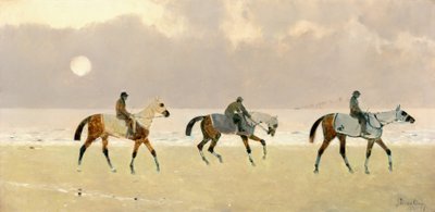Cavalieri sulla spiaggia di Dieppe da René Pierre Charles Princeteau