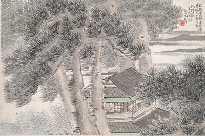 Lettura allo Studio del Pino Isolato (Song yin an) da Ren Xun