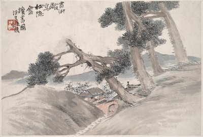 Lettura allo Studio del Pino Isolato (Song yin an) da Ren Yi